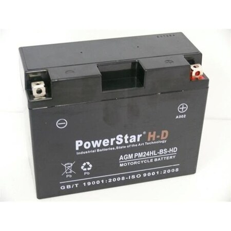Powerstar PowerStar PM-24HL-BS-HD-02 Harley-Davidson 402Cca Replacement Yuasa Yuam6250H Ytx24Hl-Bs Battery - 3 Year Warranty PM-24HL-BS-HD-02